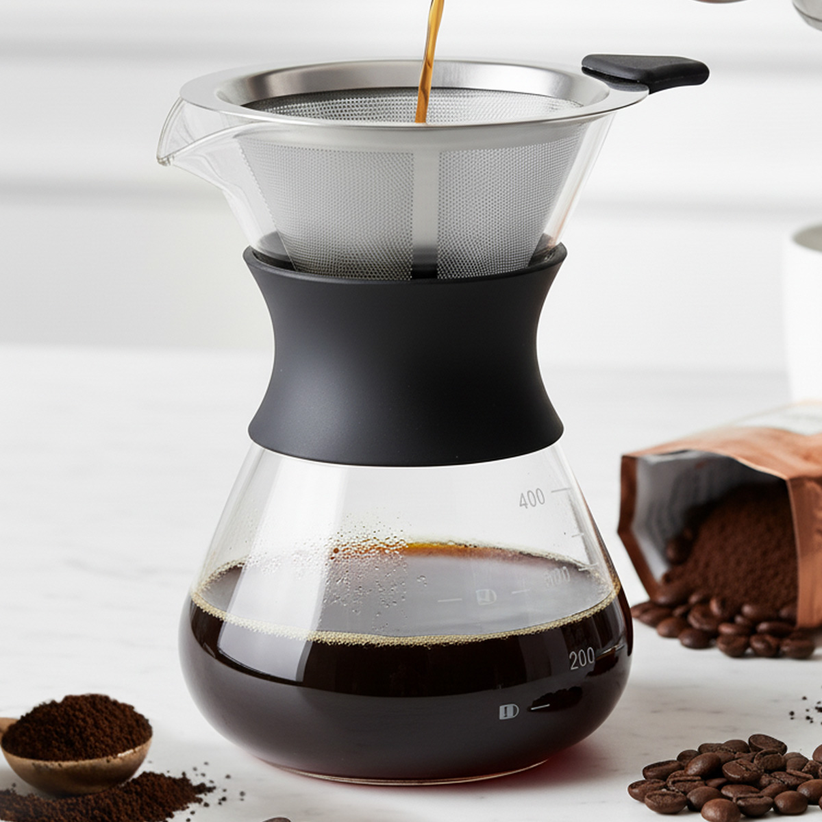 Coffee Equipment Pour Over - Leeseph Verre Verser sur Cafetière avec